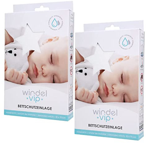 2 Stück Baby Bettschutzeinlage wasserdichte Betteinlage 50 x 70 cm weiß