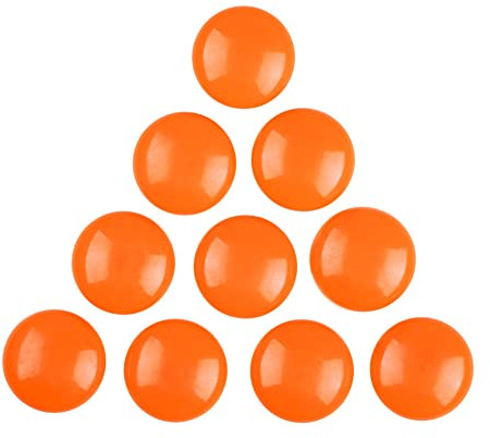 30 mm Office Magnets, Notice Board Planning Magnets, Magnetic Button for Refrigerator, Whiteboard, Maps, Calendars (20, Orange)