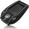 FOAMO Autoschlüssel Hülle Silikon kompatibel mit BMW Display Smart-Key IDG Schlüssel-Hülle Schutzhülle Cover in Schwarz-Weiß