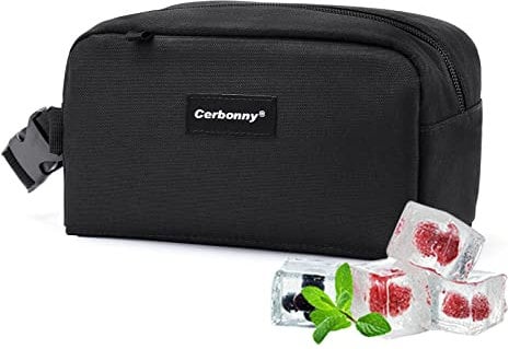 Cerbonny Small Cooler Bag Freezable Lunch Bag for Work School Travel,Small Insulated Bag for Kids/Adults,Freezer Lunch Bags,Mini Lunch Bag Fit for Yogurt,Suit for 3+(Black)