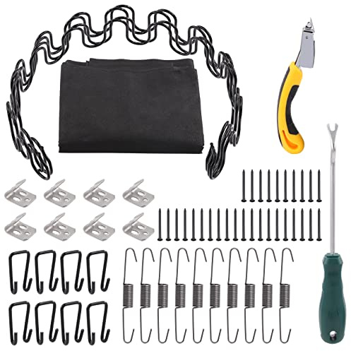 Tanstic 63-teiliges Sofa-Polsterfeder-Ersatz-Set, 63 Stück, einschließlich Federn, Nägel, Polsterfederclips, Verlängerungshaken, Balance-Haken, Entfernungswerkzeuge, Sitz, Couch
