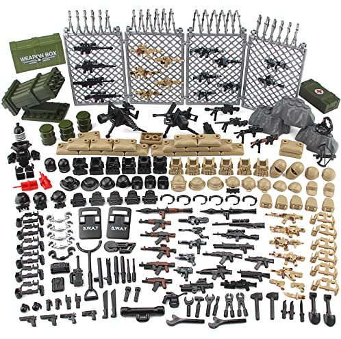 Feleph Militär Waffen Set Spielzeug Paket Modern Armee SWAT Polizei Mehrere Kombinationen Baustein für Soldat Figuren Kompatibel mit großen Marken