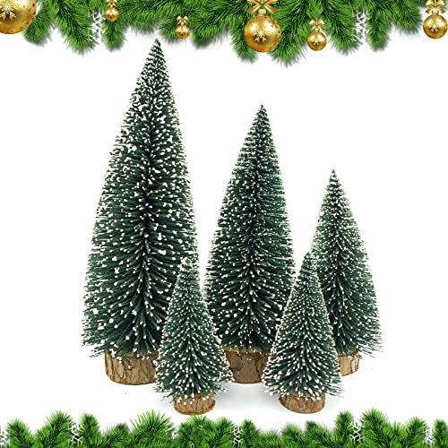 Small Christmas Tree,Mini Christmas Tree, Small Pine Tree with Wooden Bases for Xmas Holiday Party Home Tabletop Tree Decor(Green)