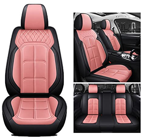 Kuifan sitzbezüge Auto Autositzbezüge Universal Set für Renault Kwid Espace K-ZE Twin-Run Twingo Trafic Alpine Vision Zubehör,rosa