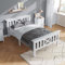 LERFAN Holzbett Einzelbett 90 x 200 cm mit Lattenrost, Klassisches Massivholz Bett mit Kopf- und Fußteil, Kieferholz Sicher und Stabil Geeignet als Gästezimmer, Ohne Matratze und Schubladen Weiß