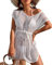 Rayson Mujer Vestido de Playa Ganchillo Bikini Cover up con Cuello en V Cubrir Blusa Camisolas Traje de Baño Vestido Punto Hueco(Blanco)