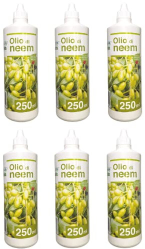 Nutriplant, Repellente Naturale 100% Vegetale OLIO DI NEEM, efficace contro afidi, cocciniglia, ragnetto rosso, zanzare, insetti, consentito in agricoltura biologica, 250 ml (6)