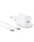 Cargador USB-C de 30 W, Cargador Anker 312 con diseño Compacto, Carga rápida de Alta Velocidad para Samsung S23, MacBook Air, iPad Pro y Otros(Cable de 1,5 m C-C Incluido)