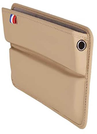 RUFD Autositz Aufbewahrungsbox für Toy-OTA iQ/Ist/Izoa/Matrix/Passo/Porte/Prius/Urban Cruiser/Vitz/Wigo/Yaris, PU-Leder-Organizer Sitz Seitentaschen Organizer Multifunktionale,C Beige