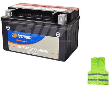 KOMPATIBEL MIT SYM Symply/Symply II 125 Jahr 2007 al 2012 Batterie YTX7A-BS TECNIUM BEREIT UND GELADEN FÜR DEN Einsatz FÜR Motorrad-Roller-BATTERIEN 6 Ampere 12 Volt 150X87X93MM