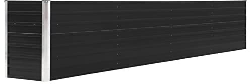 NITCA Letto Rialzato,Letto Rialzato da Giardino,Fioriera in Metallo,Letto per Orto Rialzato,Letto per Orto Rialzato Letto da Giardino Fioriere da Esterno Grandi,Acciaio Zincato 320x40x45 cm Antracite