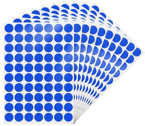YIKIADA Blau Runde 19 mm Punktaufkleber Selbstklebende Markierungspunkte Wasserdicht Klebepunkte Aufkleber Kleine Farbkodierung Etiketten 700 Stück