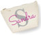Kosmetiktasche mit Name Bedruckt personalisierte Schminktasche für Handtasche Beautybag Accessoire Tasche Natur M