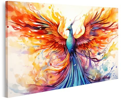 islandburner Bild auf Leinwand Bunt Schön Phönix Brennend Bilder Wandbilder Poster