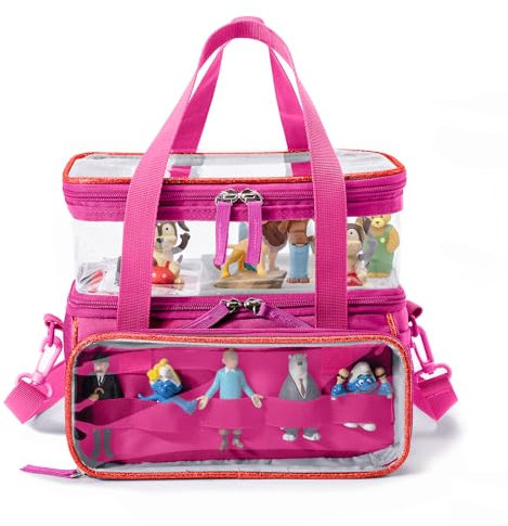 Double-Layer Carrying Case Compatible with Toniebox Audio Player Starter Set, Travel Bag Organizer Case for Tonies Characters, Tony Figures Storage Case, Carry Bag for Toniebox Accessories