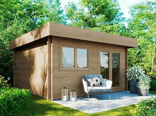 Chalet de Jardin Bois Julia - Epicéa - 16m² - 400 x 400 cm - Abri Bois Naturel