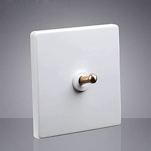 Interruttore a pulsante 1-4 Gang 2 Vie Bianco Interruttore a levetta Lampada Ottone Casa 86 Tipo Retro Interruttore a levetta Leva Singolo Doppio Controllo Retro Luce Interruttore a parete Interruttor