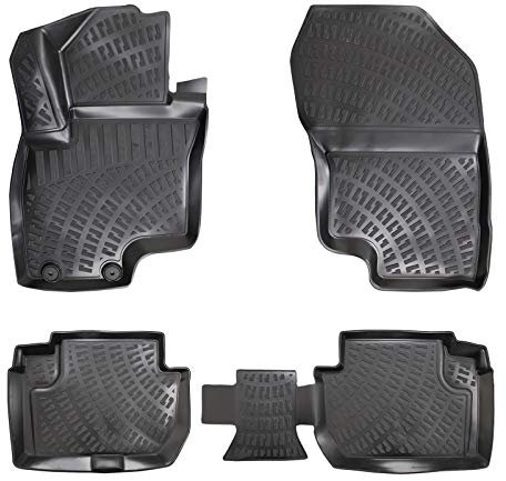 fussmattenprofi.com 3D Gummimatten Set passend für Mitsubishi Outlander HYBRID Baujahr 2019-2023 | Extra Hoher Rand Allwetter Auto Fussmatten I TPE Geruchlos rutschfest Fußmatten Zubehör