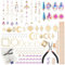 nuyikaso 200Pcs Crystal Suncatcher DIY Making Kits Chain Rainbow Star Sun Moon Pendants Hanging Ornament Drop Prism for Windows Room Car Garden Party Wedding Decor Gold