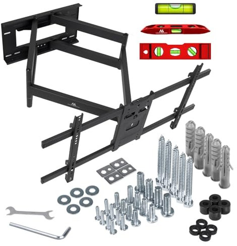 Maclean MC-986 Soporte de Pared para TV de Doble Brazo Articulado de 915 mm de Largo, Universal para Televisores OLED/QLED/LCD/LED/Plasma de 37-85 Carga máxima hasta 55 kg Máx. VESA 800x400mm