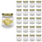 Espirito Rebelde 20 Pots en Verre Carrés pour Épices 50ml avec Couvercle Doré | Bocaux Rangement Cuisine | Épices, Confiture, Yaourt