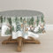 Artoid Mode Schneeflocken Bäume Schneemann Rentier Weihnachten Tischdecke Rund 120 cm, Winter Fleckschutz Tischwäsche Küche Dekoration Party Dekor