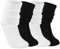 Abeillo 2 Paar Damen Slouch Socken,Weiche Stricken Scrunch Socken,Extra lange Knit Cotton Slouch Socken Stulpensocken Damen,Herbst Winter Gestapelt Socken(Schwarz + Weiß)