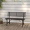 SDWEHO7 Gartenbank mit Latten Rückenlehne, Balkonbank wetterfest, Holzbank, Lounge-Bänke, Stahlgestell, GartenMöbel, Sitzbank für Garten, Balkon und Terrasse, 110 x 59 x 76,5 cm Stahl Schwarz