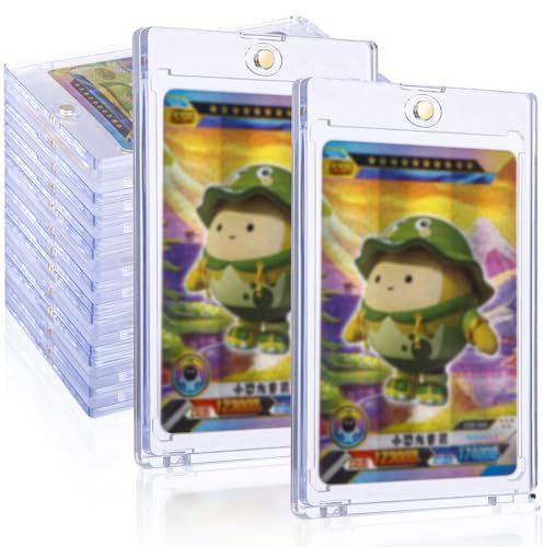 LEAZZLE 12 Pezzi 35PT Magnetic Trading Card Holder, Cornici Acriliche Magnetiche, Trasparente Proteggi Carte con Protezione UV, Carte Collezionabili per Pokemon, Yu gi oh, MTG, Magic, Sport