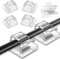 60 Pcs Clear Cable Clips, ENGFGH Self-Adhesive Wire Clips, Self-Adhesive Cable Hook, Cable Organizer Holder for Organiser Wall, Desk, Home and Office Cables