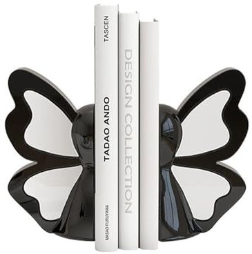 1 Paire de Serre-Livres décoratifs Papillon, Bouchons d'étagères en céramique, Serre-Livres for étagères, Beaux Serre-Livres d'insectes Exquis, for la décoration de Bureau à Domicile