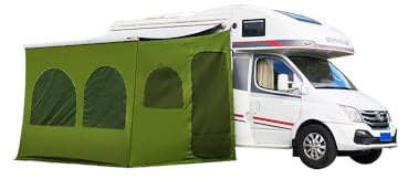 Markisenzelt für Wohnmobil & Campingbus, Vorzelt Wohnmobil/Markise Vorzelt, Tragbar & Einfach zu Montieren, Sichtschutz & Sonnenschutz, Wind- und Regenschutz, Grün, 3m
