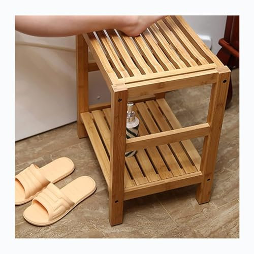 Chaise de douche en bambou 2 couches pour plus de confort et de confort dans la salle de bain