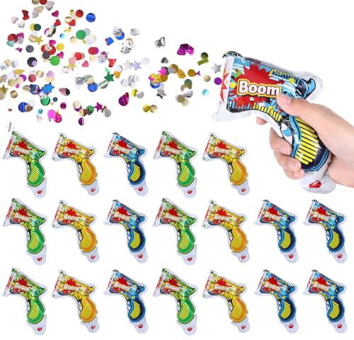 20 Stück Konfettikanone Konfetti Konfettipistole Knallerbsen Tischfeuerwerk Indoor Konfettibombe Shooter Confetti Handheld Geburtstag Glitzer Papier für Karneval, Hochzeit, Partys