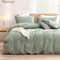 Gezu Housse de Couette 240x260cm Coton Verte Sauge Parure de Lit 240x260 Coton Certifié Oeko-TEX Linge de Lit Respirant Housse Couette Vert avec Fermeture Éclair et 2 Taie d'oreiller 65x65