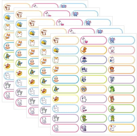 HARY 150 Pcs Name Stickers for Water Bottles Cute Waterproof Labels for Bottles Personalized Animal Style Name Tags Suitable for Water Bottles Stationery Lunch Boxes