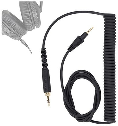XUMIUZIY Cavo Audio Sostitutivo per Pioneer DJ HDJ-CUE1/CUE1BT/X5/X7/S7 - Spinotto Bloccante, Cavo a Spirale 1.2m-2m con Adattatore 3.5mm e 6.35mm, OFC Anti-Groviglio