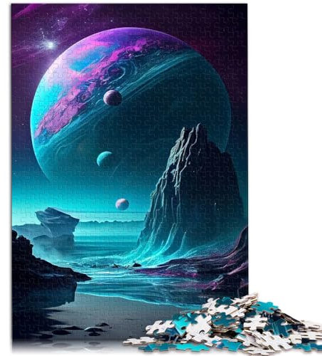 Puzzle für Erwachsene mit 1000 Teilen „Nebula Oasis“ schwierig 26 x 38 cm mit passendem Poster und Quizblatt für Teenager ab 14 Jahren