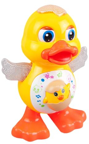 Ylnailky Gehende Ente Baby Spielzeug,Tanzende Gelbe Ente | Singendes Batteriebetriebenes Tier Mit LED Licht Für Kinder Zuhause Und Unterwegs