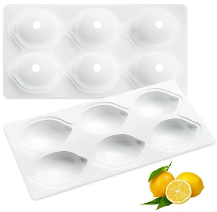 HMCEY Zitrone Silikonform,Zitronenform Silikon 3d,Lemon Silicone Mold,Früchte Formen zum Backen,Pralinenform Schokoladen,Kuchenform Dessert Wiederverwendbar,Backformen Bonbon für Eiswürfel, Pudding