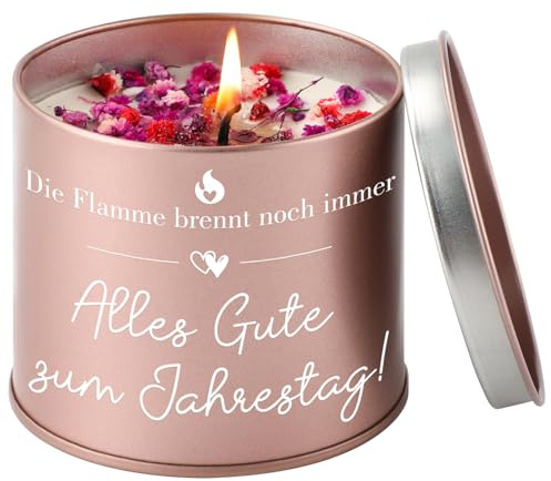 PRSTENLY Jahrestag Geschenk für Sie, 9OZ Lavendel Duftkerze | Geschenke für Frauen Ehefrau Freundin Frau zum 1 5 8 10 30 50 Jahre Hochzeitstag, Ich Liebe Dich Geschenk