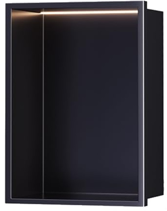 Wandnische Duschnische Nische Dusche Edelstahl Nischen-LED-Licht Nicht dimmbar Warmes Licht für Badezimmer und Küche Ablagefach Organisation