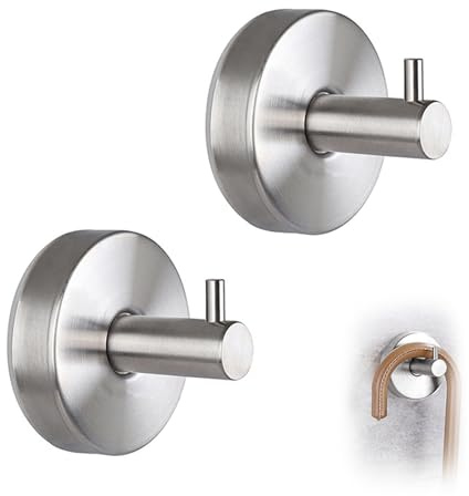 Vexorlian 2 Pack Suction Hooks, Bathroom Towel Suction Cup Hooks | Stainless Steel Suction Cup Holder, Shower Towel Hooks for Towel Robe Loofah, Kitchen Utility Hanger