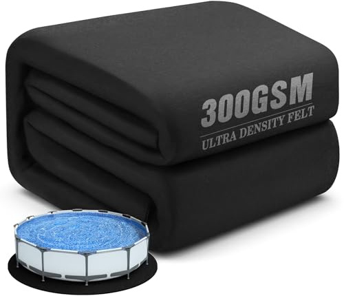 UIRWAY Poolunterlage Rund 563cm, [2026 Neu Pool Pad 300 g/m² Thicker] Vorgeschnittene Pool Bodenmatte, Bodenplane für oberirdische Schwimmbecken, Bodenschutzplane Auskleidung, Schwimmbecken Unterlage