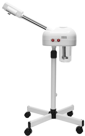 LENJKYYO Gesichtsdampfer Dampfgerät Gesichtssauna, 800W SPA Gesichtspflege Sprühen Maschine, Luftbefeuchter Ozon Bedampfer, 1-Kopf, Höhe Einstellbar für Salon/Zuhause/Kosmetikstudio (Weiß)