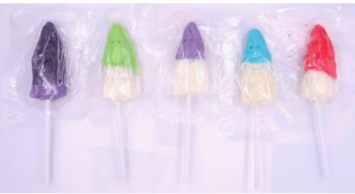 SUGAR'S MAGICS Piruletas Nazarenos Penitentes, Caramelo Duro con Palo, Forma de Penitente Encapuchado, Bicolores Surtidos, Sin Gluten, 18g por Unidad, 60 Unidades