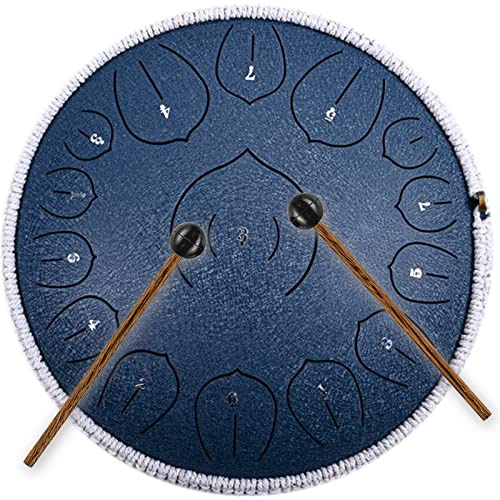 Handpan Zungentrommel 14 Zoll 15 Noten mit Schlägeln und Tragetasche - Ideal für Yoga, Meditation und Musikerziehung für jedes Alter