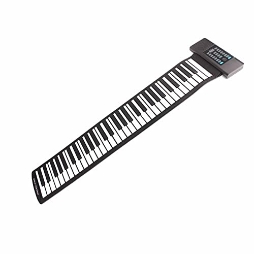 SUNGOOYUE Roll-Piano mit 61 Tasten, Tragbares Hand-Roll-Piano mit LED-Digitalanzeige, MIDI-Funktion für Computer oder Tablet (EU-Stecker)