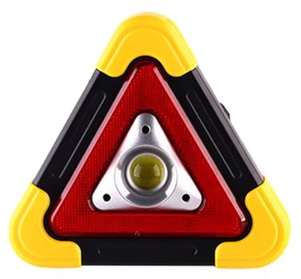 YMMASHDS Triangle de signalisation Panneau d'avertissement Triangulaire, Lampe de Travail pour Voiture, sécurité routière, Alarme Panne d'urgence, Portable Triangle de Panne