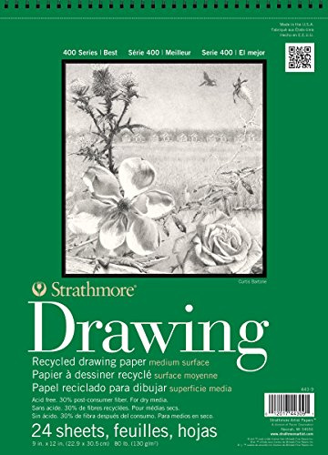 Strathmore 400 Series Recycled Drawing Pad, Medium Surface, 14x17 Wire Bound, 24 Sheets